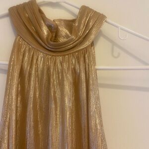 Anthropologie Gold Metallic top